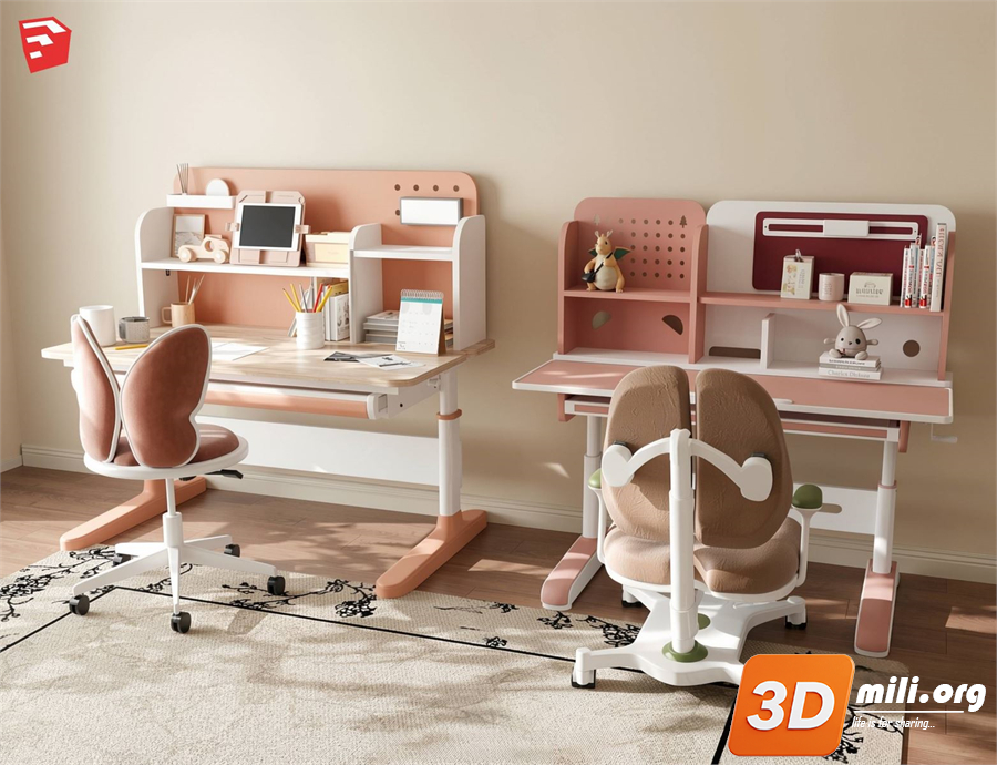 Kid's table and chairs Skp Files 